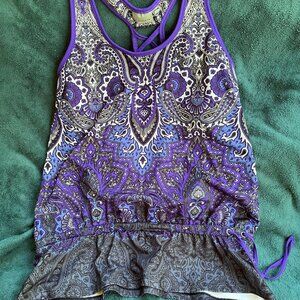Athleta purple paisley swim top